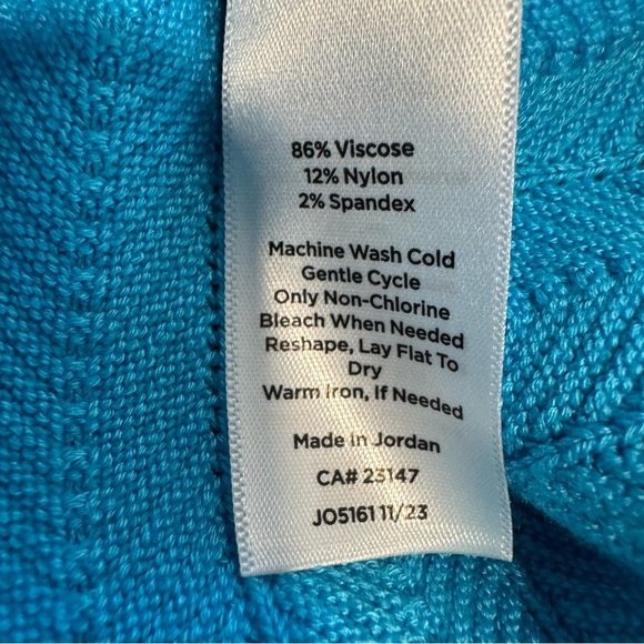 Talbots Pointelle-Knit Polo Sweater Beach Coastal 2X NWT - Picture 8 of 8